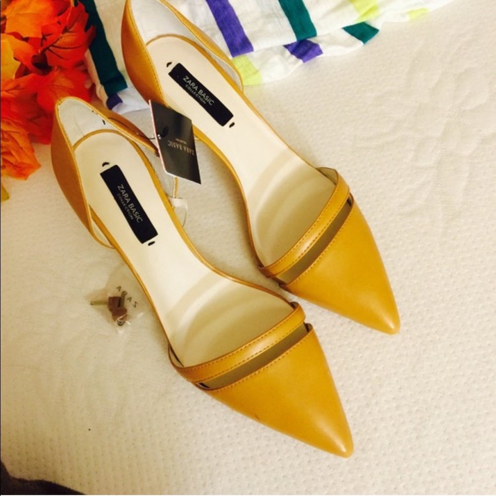 Zara Pointy Tan Heels